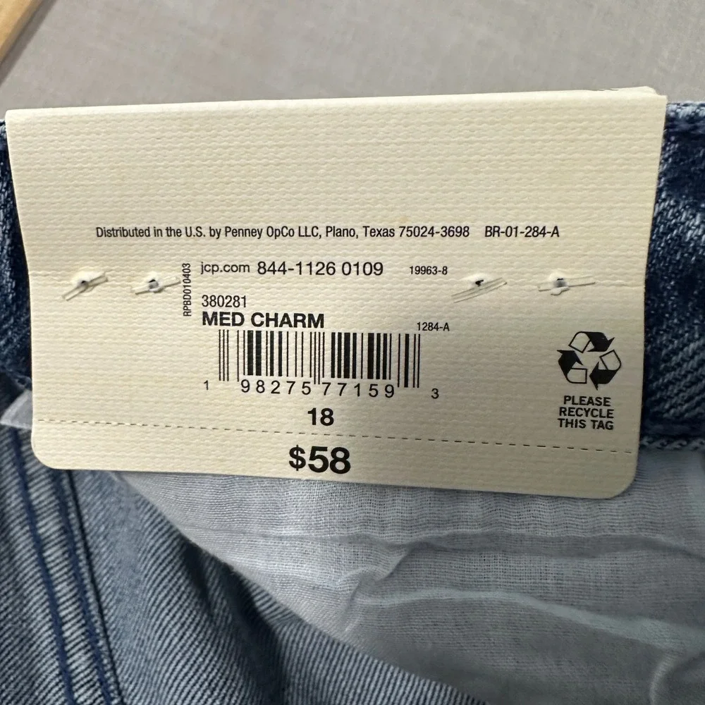 a.n.a Women's 18 Wide Leg Jeans Blue Highest Rise Studded Star Med Charm NEW
